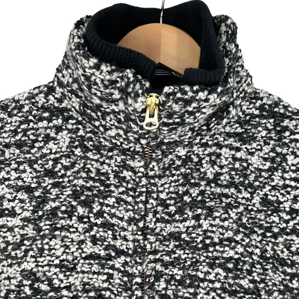 J CREW Lodge Coat in Black and White Speckled Boucle Size 10 Jacket - Picture 5 of 9